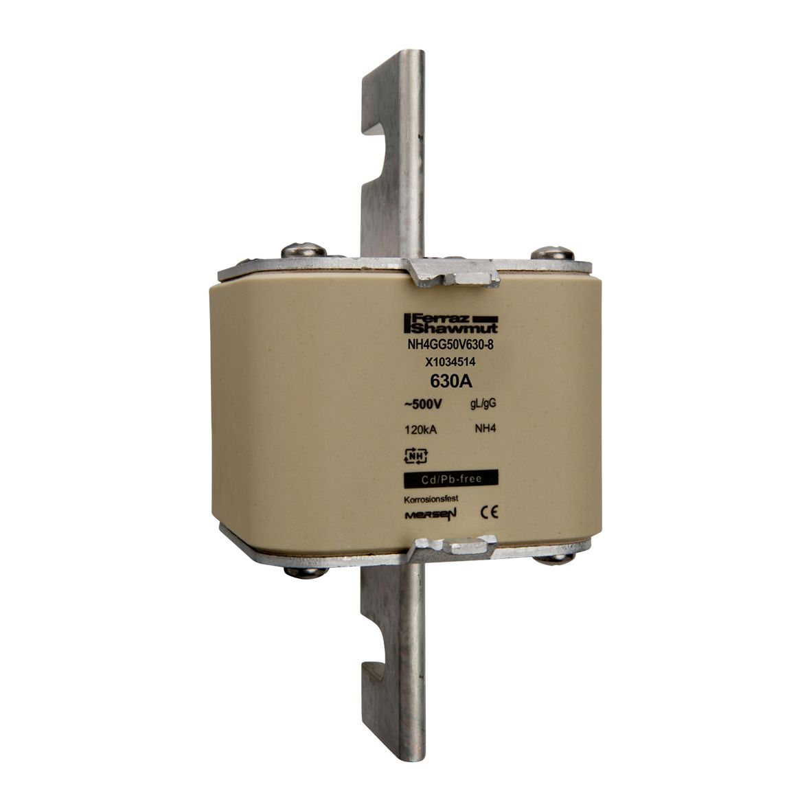 X1034514 - NH fuse-link gG, 500VAC, size 4, 630A top indicator/live tags